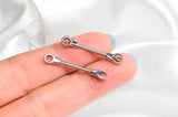 14G 13mm Combo Wrench Barbell Nipple Ring Set
