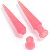 2 in 1 Pink Glow in Dark Interchangeable Screw Fit Plug and Taper Set