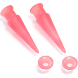 2 in 1 Pink Glow in Dark Interchangeable Screw Fit Plug and Taper Set