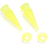 2 in 1 Yellow Glow in Dark Interchangeable Screw Fit Plug and Taper Set