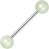 Baby Blue Pearlescent Acrylic Ball End Barbell Tongue Ring