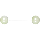 Baby Blue Pearlescent Acrylic Ball End Barbell Tongue Ring