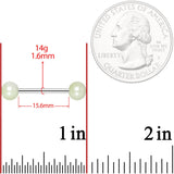 Baby Blue Pearlescent Acrylic Ball End Barbell Tongue Ring