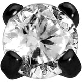 Body Candy Black Titanium IP Steel Clear 2mm Accent Internally Threaded Labret Monroe 16G 1/4