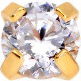 1/4 Clear 3mm Gem Gold IP Internally Threaded Labret Monroe Tragus