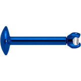 5/16 Clear 2mm Gem Blue IP Internally Threaded Labret Monroe Tragus