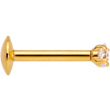 5/16 Clear Square CZ Gold PVD Internally Threaded Labret Monroe