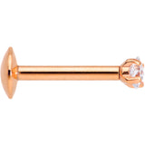 5/16 Clear Square CZ Rose Gold PVD Internally Threaded Labret Monroe