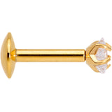 1/4 Clear Star CZ Gem Gold PVD Internally Threaded Labret Monroe