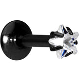 1/4 Clear Star CZ Gem Black PVD Internally Threaded Labret Monroe