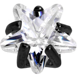 1/4 Clear Star CZ Gem Black PVD Internally Threaded Labret Monroe