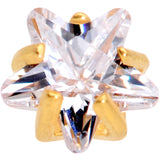 5/16 Clear Star CZ Gem Gold PVD Internally Threaded Labret Monroe