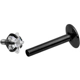 5/16 Clear Star CZ Gem Black PVD Internally Threaded Labret Monroe