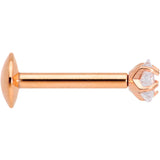 5/16 Clear Star CZ Gem Rose Gold PVD Internally Threaded Labret Monroe