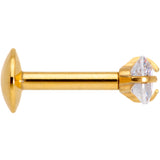 1/4 Clear Heart CZ Gold PVD Internally Threaded Labret Monroe