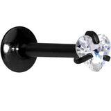 5/16 Clear Heart CZ Black PVD Internally Threaded Labret Monroe