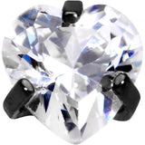 5/16 Clear Heart CZ Black PVD Internally Threaded Labret Monroe