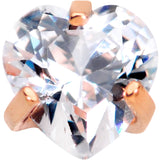 5/16 Clear Heart CZ Rose Gold PVD Internally Threaded Labret Monroe