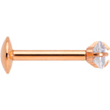 5/16 Clear Heart CZ Rose Gold PVD Internally Threaded Labret Monroe