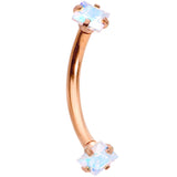 3/8 Clear Gem Anodized Curved Eyebrow Ring Set of 3