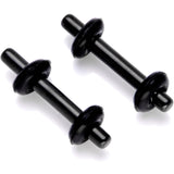 Black Anodized Titanium Micro Straight Plug Set 14G to 8G