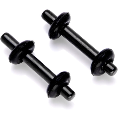 Black Anodized Titanium Micro Straight Plug Set 14G to 8G