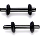 Black Anodized Titanium Micro Straight Plug Set 14G to 8G