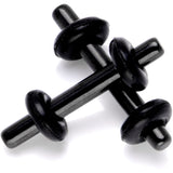 Black Anodized Titanium Micro Straight Plug Set 14G to 8G