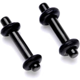 Black Anodized Titanium Micro Straight Plug Set 14G to 8G
