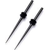 Black Anodized Titanium Micro Taper Straight Plug Set 14G to 8G