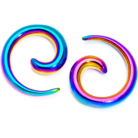 6G Rainbow Anodized Titanium Micro Spiral Taper Set