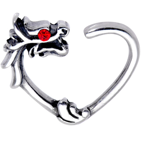 3/8 Red Gem Fire Eyed Dragon Right Daith Cartilage Tragus Earring