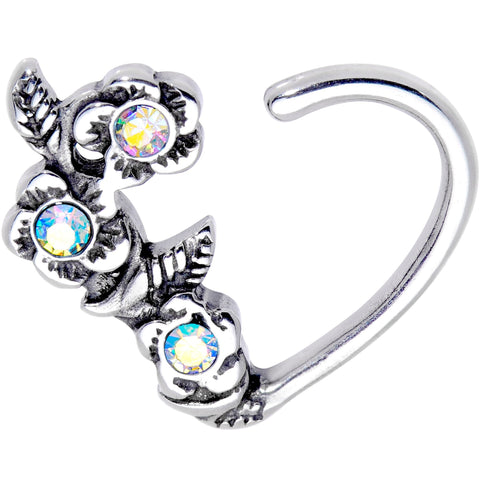3/8 Aurora Gem Bunch of Roses Right Daith Cartilage Tragus Earring