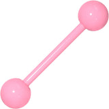 14G 5/8 Pink Acrylic Over Steel Tongue Ring