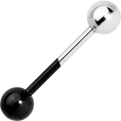 Black and Steel Two Tone Tongue Ring
