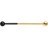 14G Black and Gold Tone Two Tone Industrial Barbell 38mm