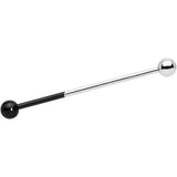 14G Black and Steel Tone Two Tone Industrial Barbell 38mm