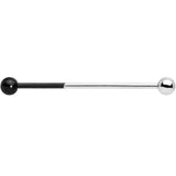 14G Black and Steel Tone Two Tone Industrial Barbell 38mm