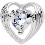 Clear CZ Gem Hugged Heart Cartilage Tragus Earring