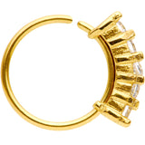 5/16 Clear CZ Gem Gold PVD Royal Crown Tragus Cartilage Earring