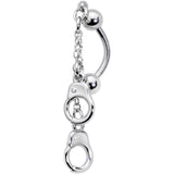 Chained Handcuffs Reversible Dangle Belly Ring