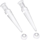 Clear 2 in 1 Interchangeable Screw Fit Plug and Taper Set