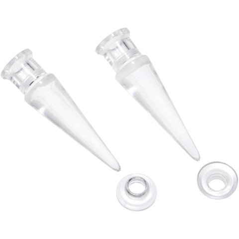 Clear 2 in 1 Interchangeable Screw Fit Plug and Taper Set