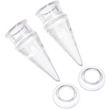 Clear 2 in 1 Interchangeable Screw Fit Plug and Taper Set