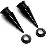 Black 2 in 1 Interchangeable Screw Fit Plug and Taper Set