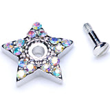 14G Aurora Gem 10mm Five Point Star Dermal Top
