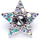 14G Aurora Gem 10mm Five Point Star Dermal Top