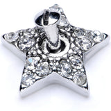 14G Clear Gem 10mm Five Point Star Dermal Top