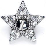 14G Clear Gem 10mm Five Point Star Dermal Top