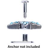 14G Aqua Gem 10mm Five Point Star Dermal Top